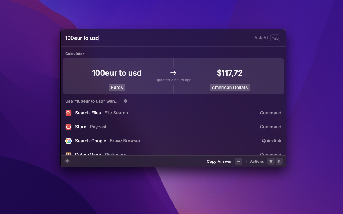 Mi configuración de Raycast